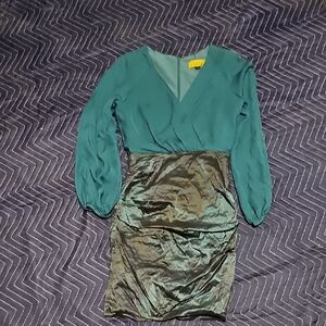 Green Satin Dress